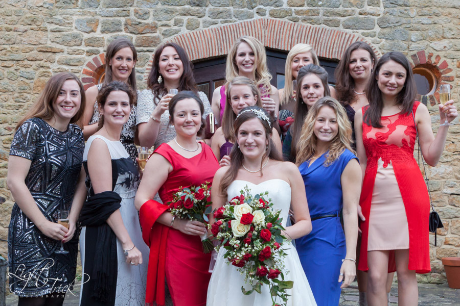 friends with bride group photo
